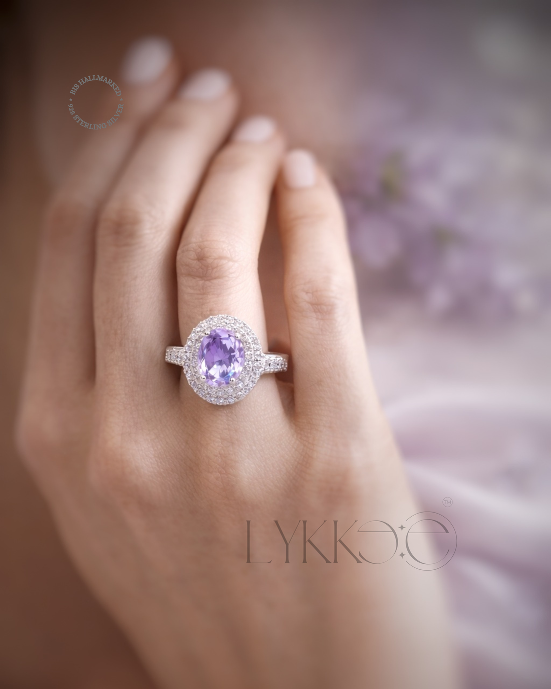 Lavender Halo Statement Ring