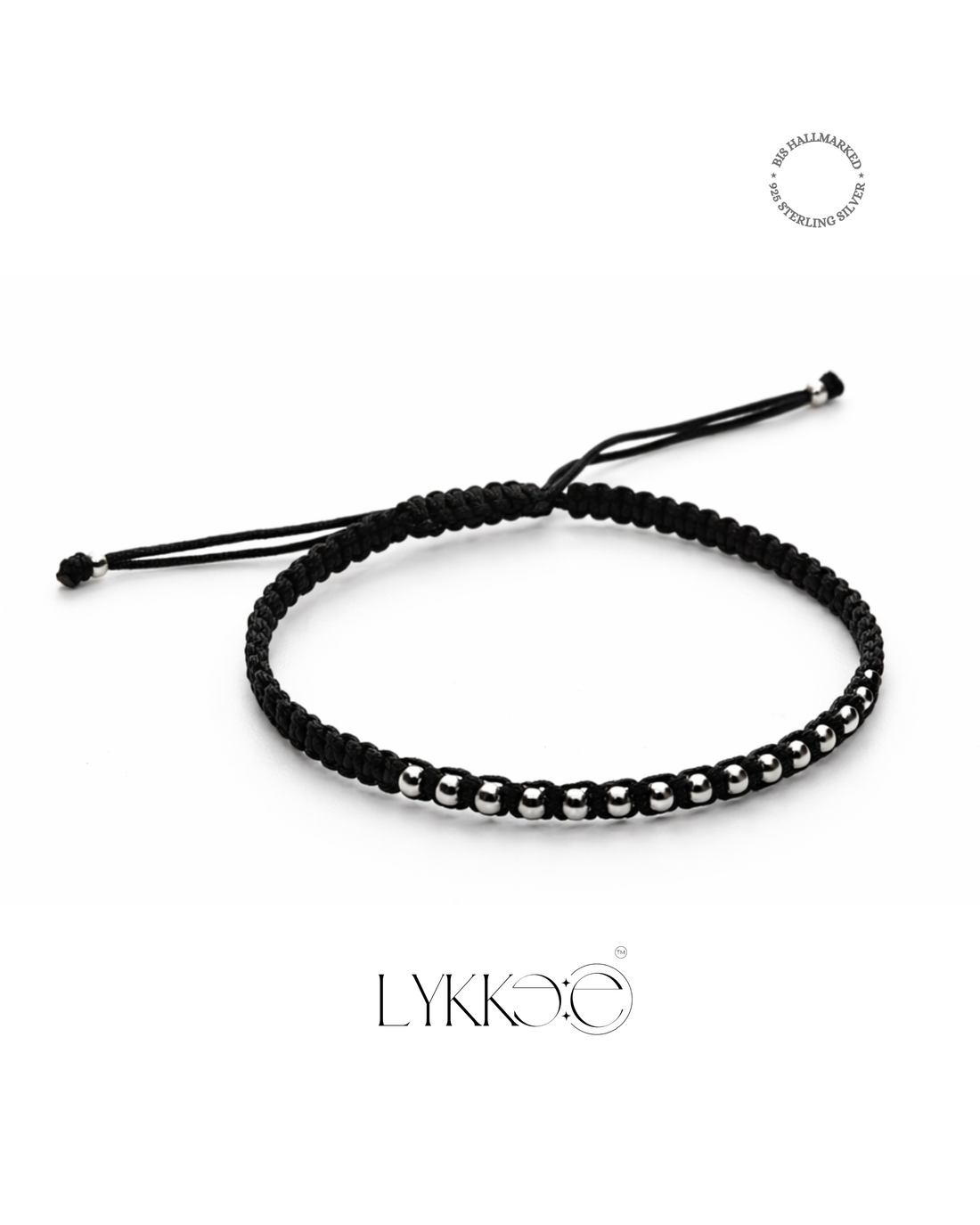 Midnight Silver Macramé Bracelet