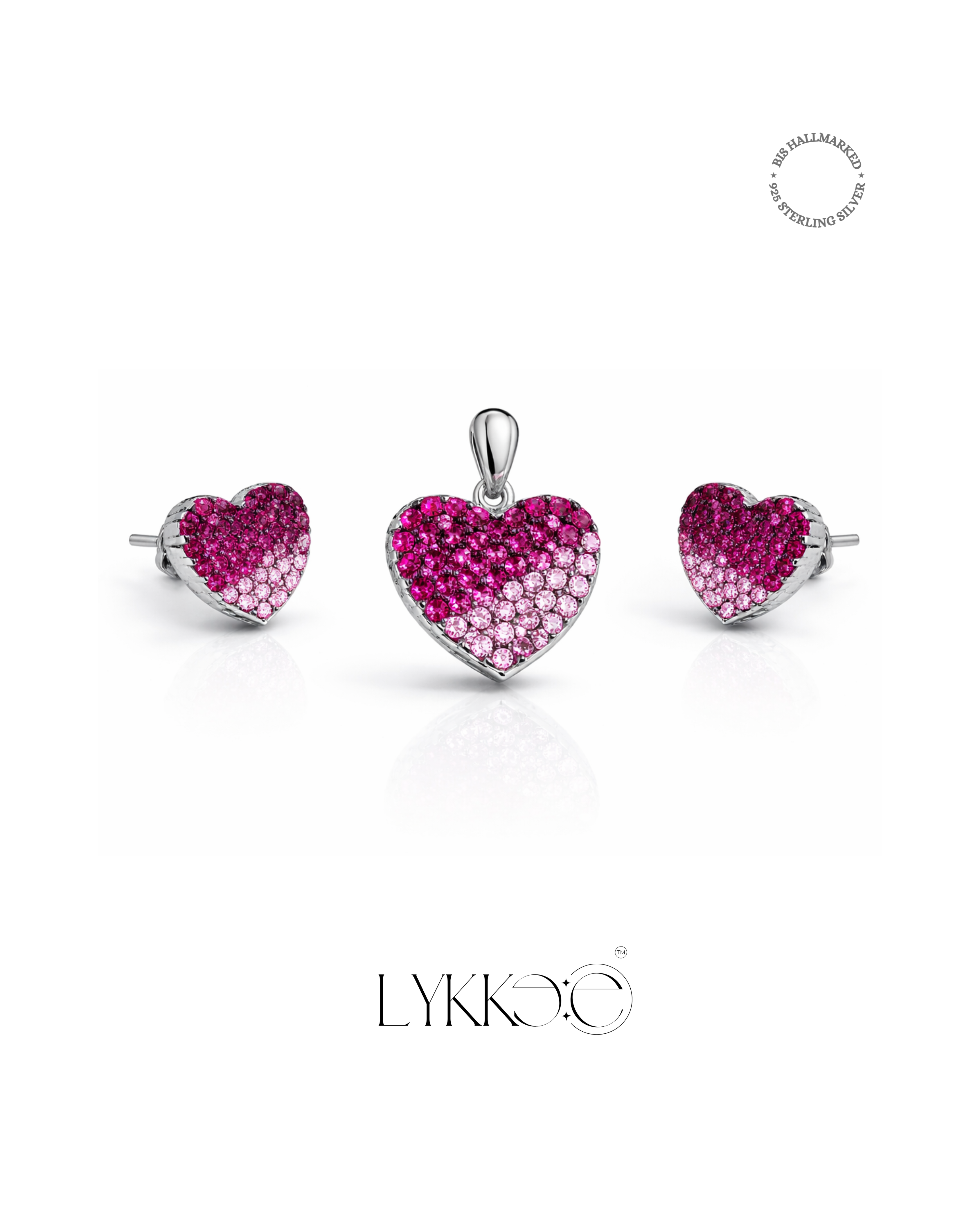 Blush Radiance Heart Set (Without Chain)