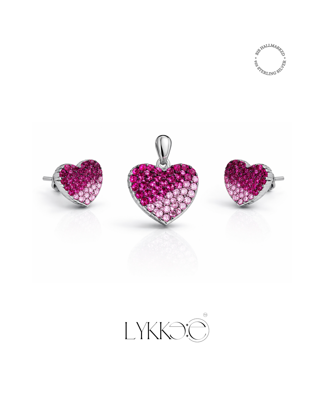 Blush Radiance Heart Set (Without Chain)