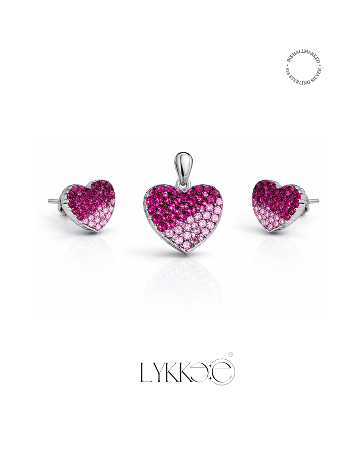 Blush Radiance Heart Set (Without Chain)