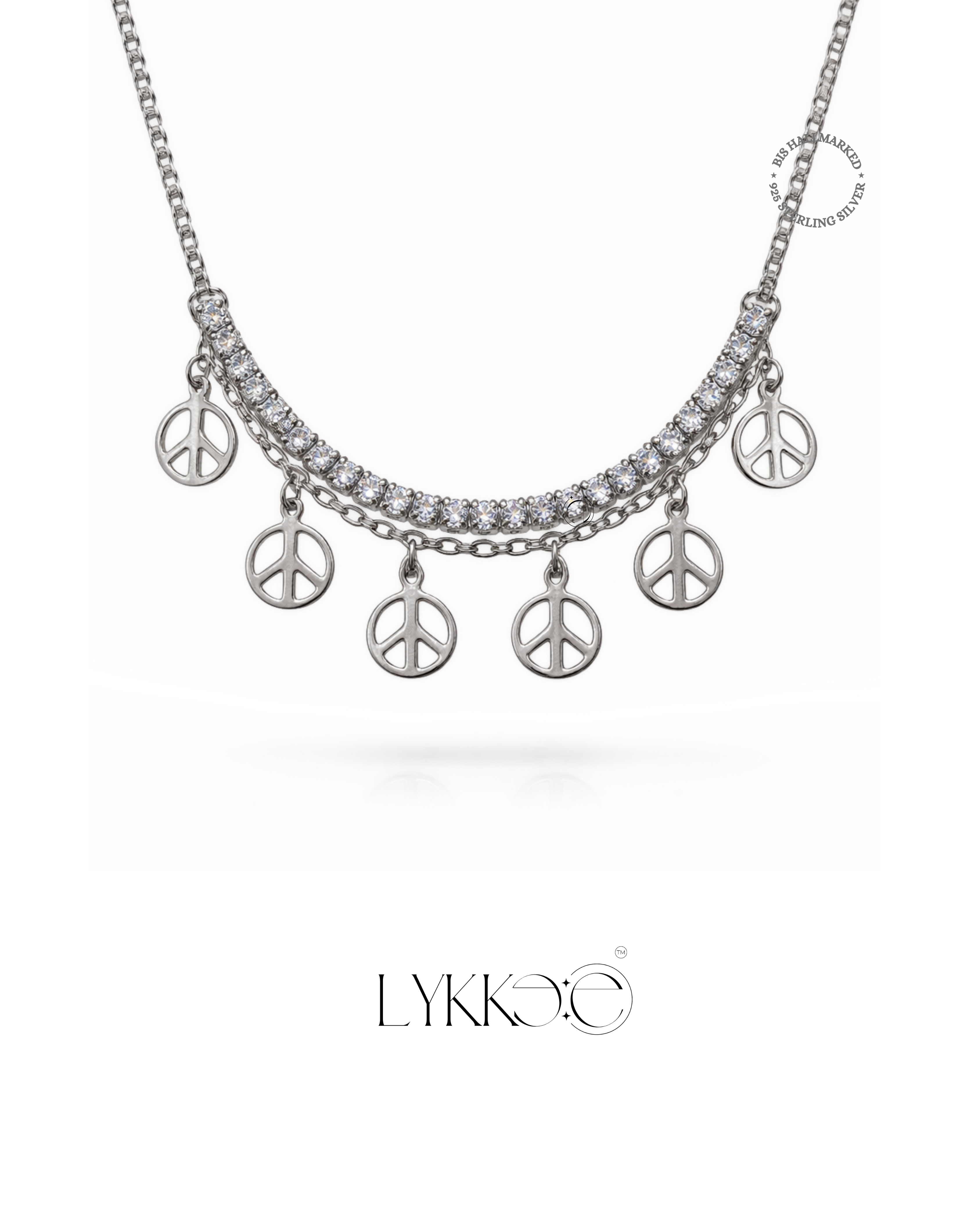 Peace Sparkle Charm Bracelet