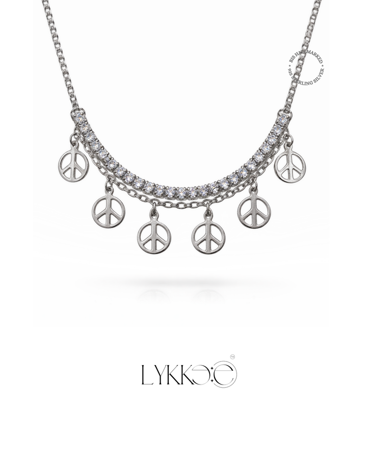 Peace Sparkle Charm Bracelet