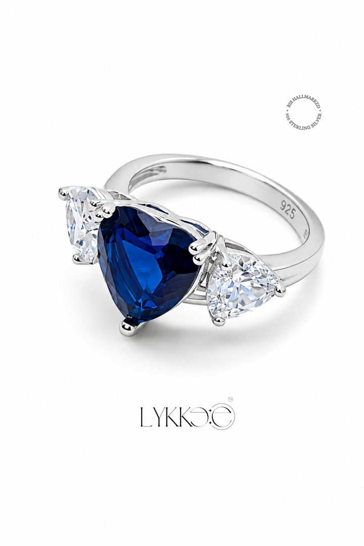 Azure Heart Trio Ring
