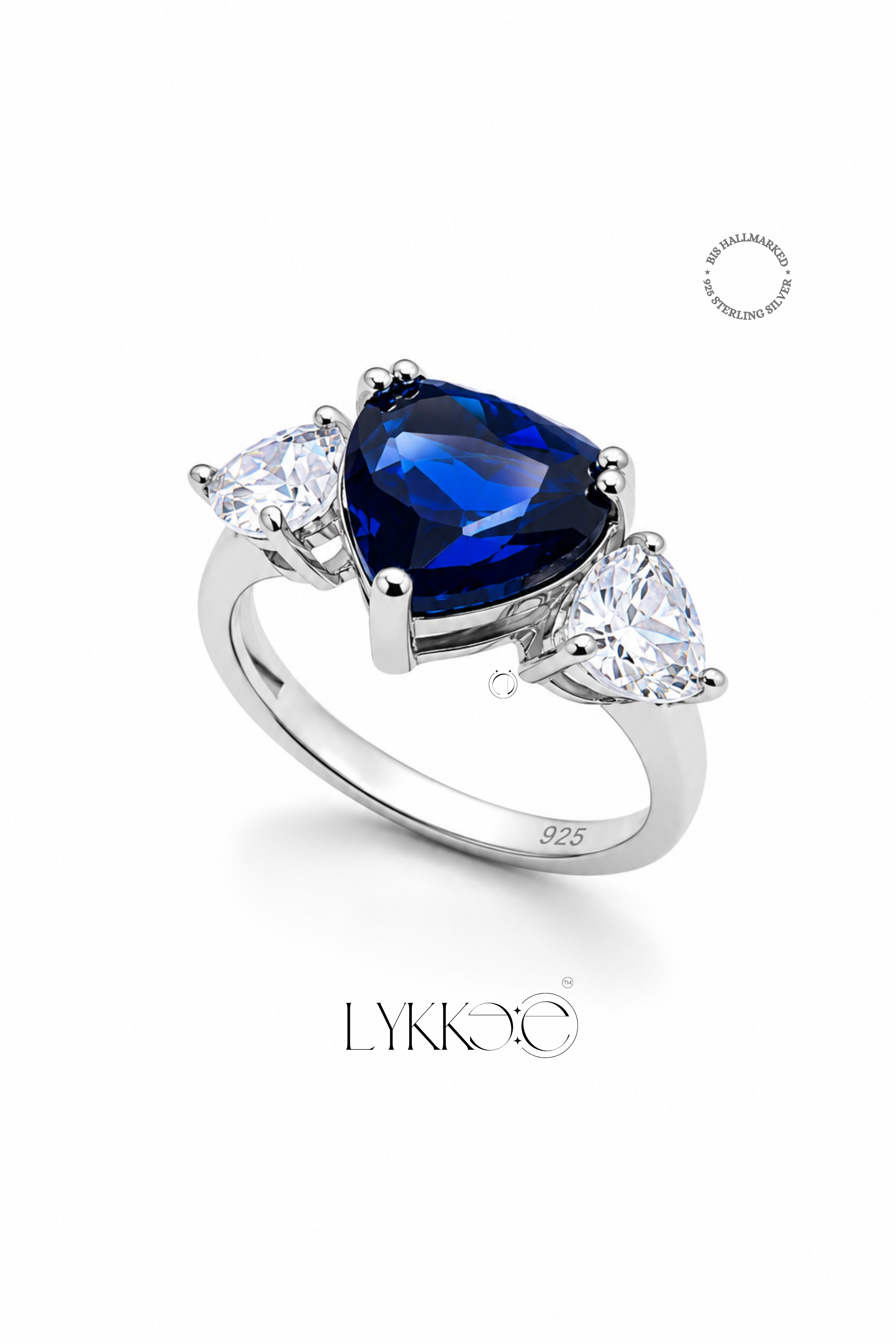 Azure Heart Trio Ring