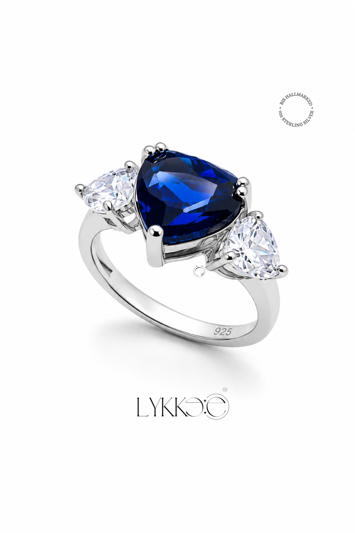 Azure Heart Trio Ring