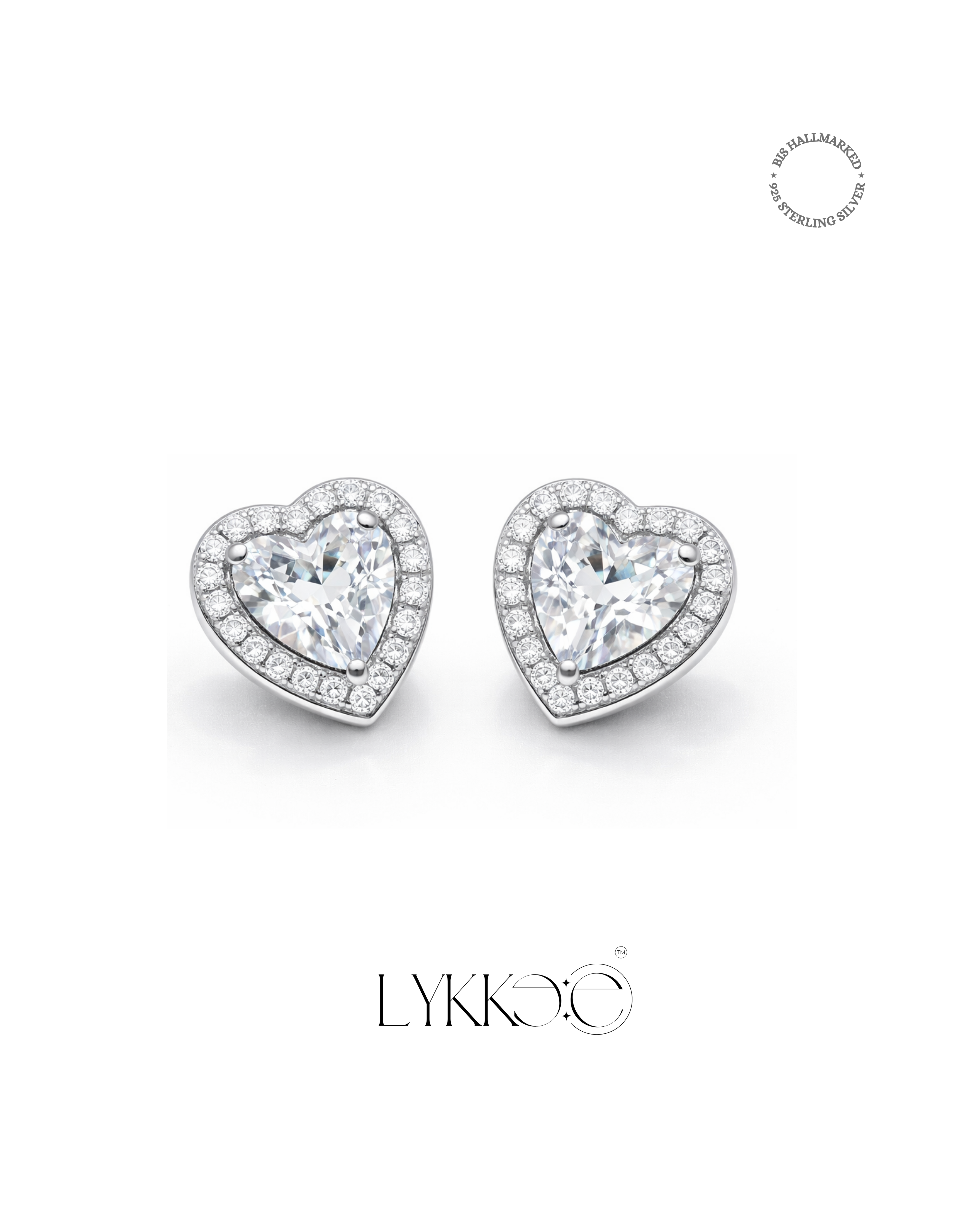 Amora Heart Halo Studs