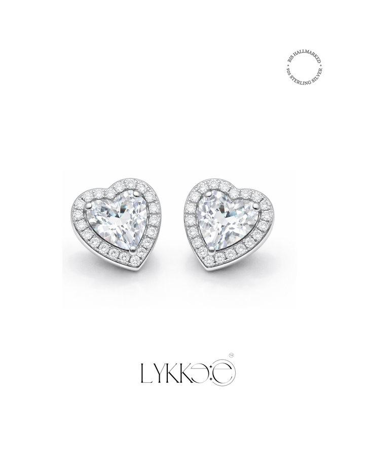Amora Heart Halo Studs