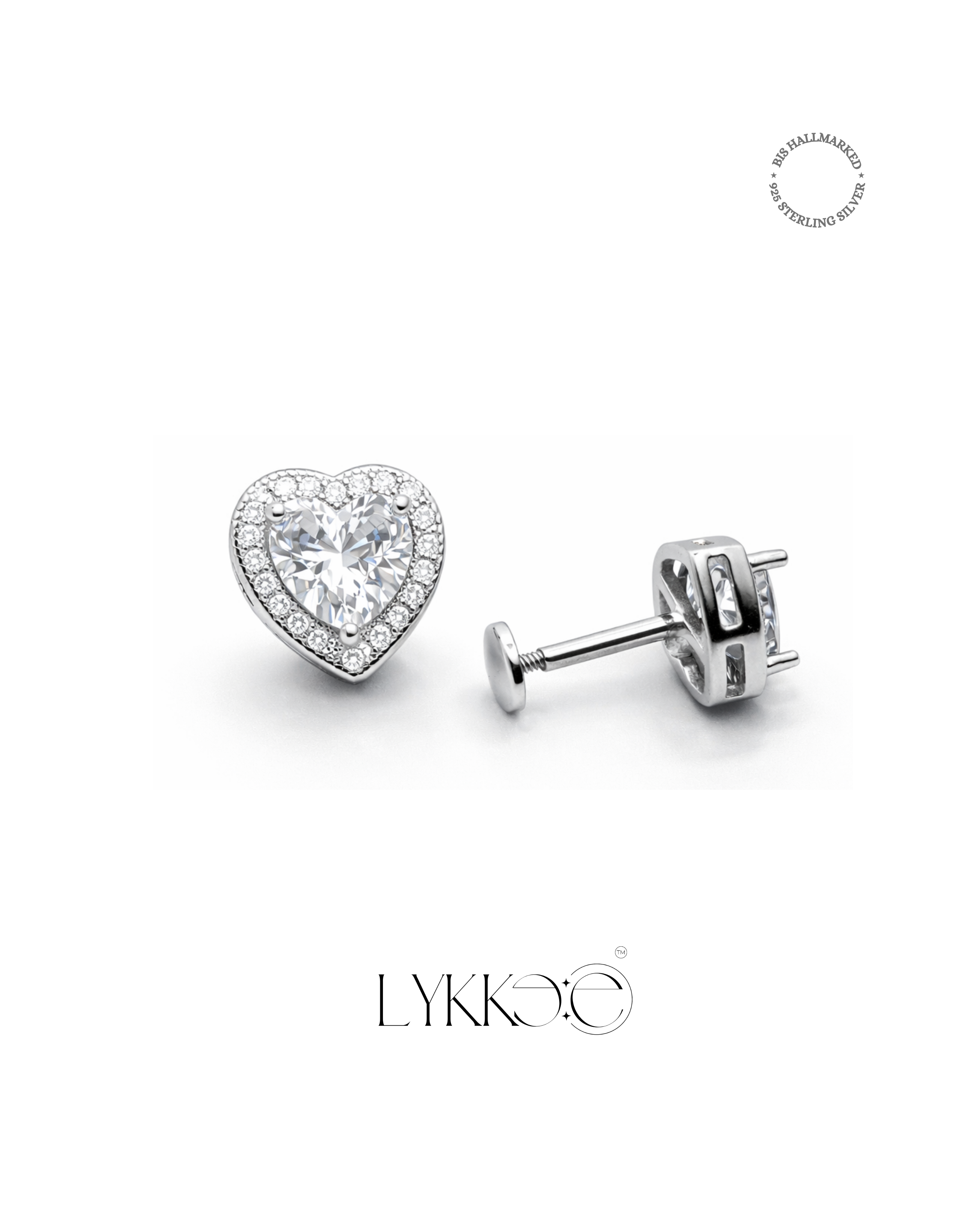 Amora Heart Halo Studs