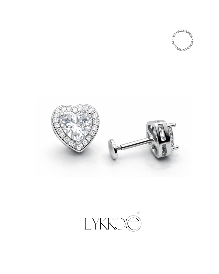 Amora Heart Halo Studs