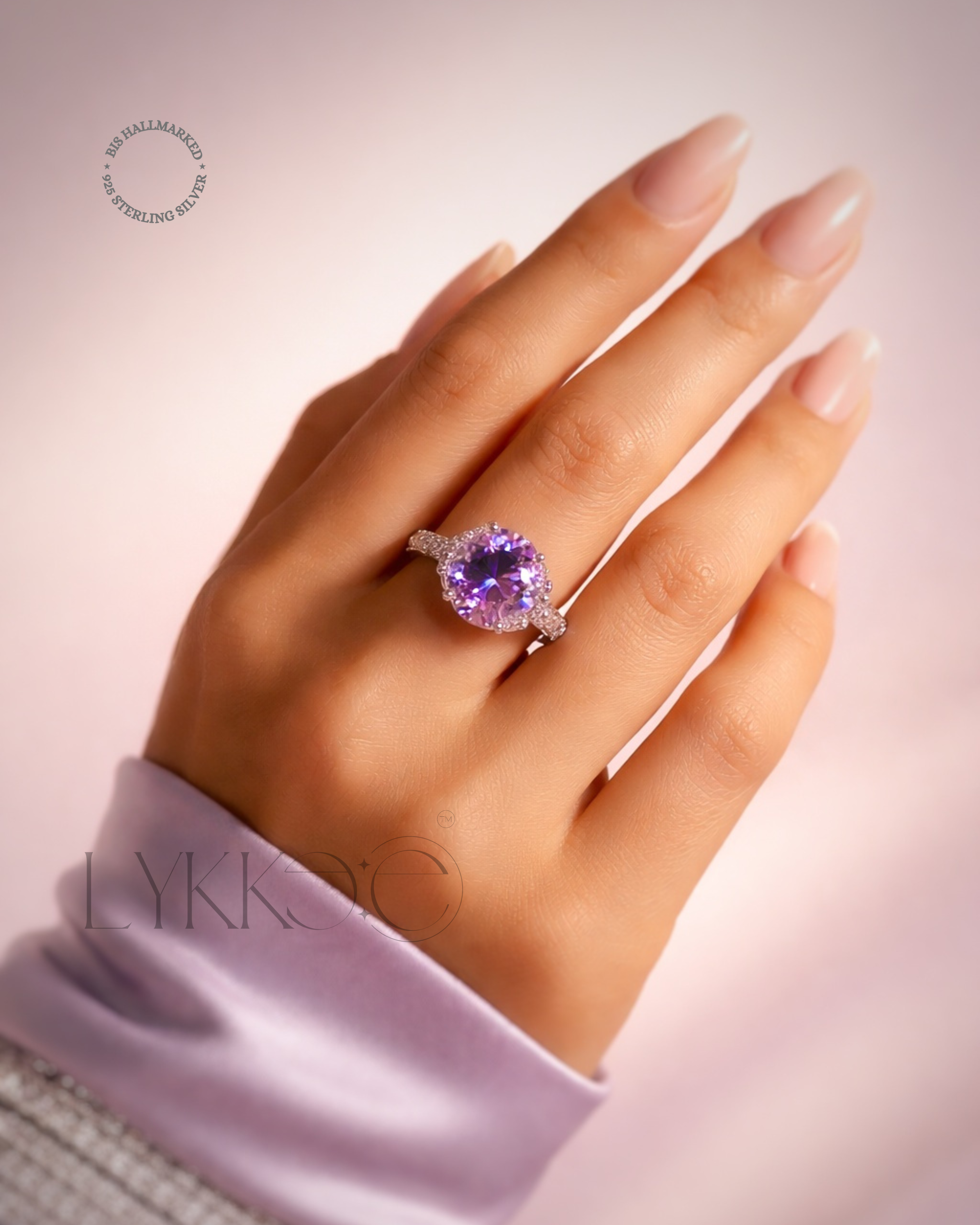 Celestia Lavender Halo Ring