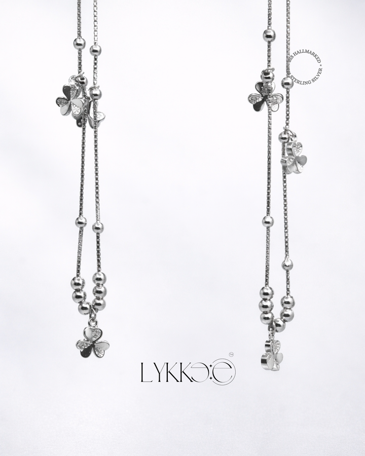 Clover Grace Silver Anklets