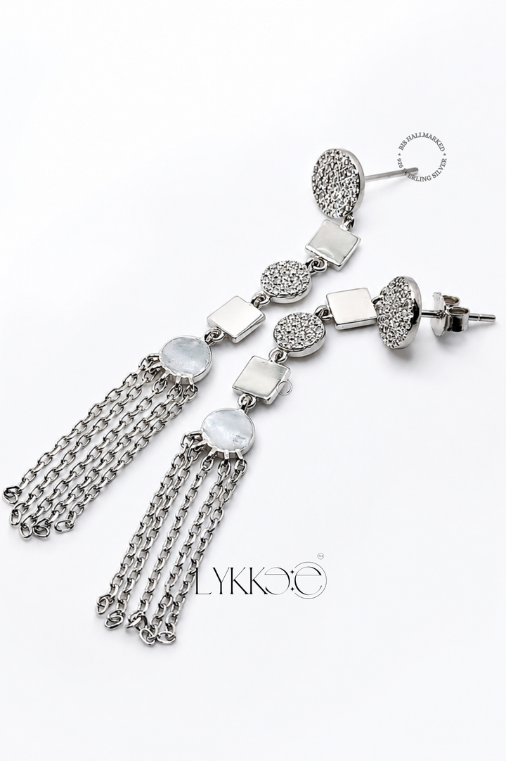 Silver Flow Drop Earrings