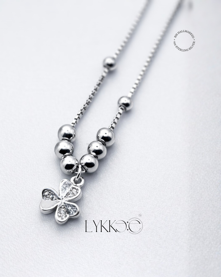Clover Grace Silver Anklets
