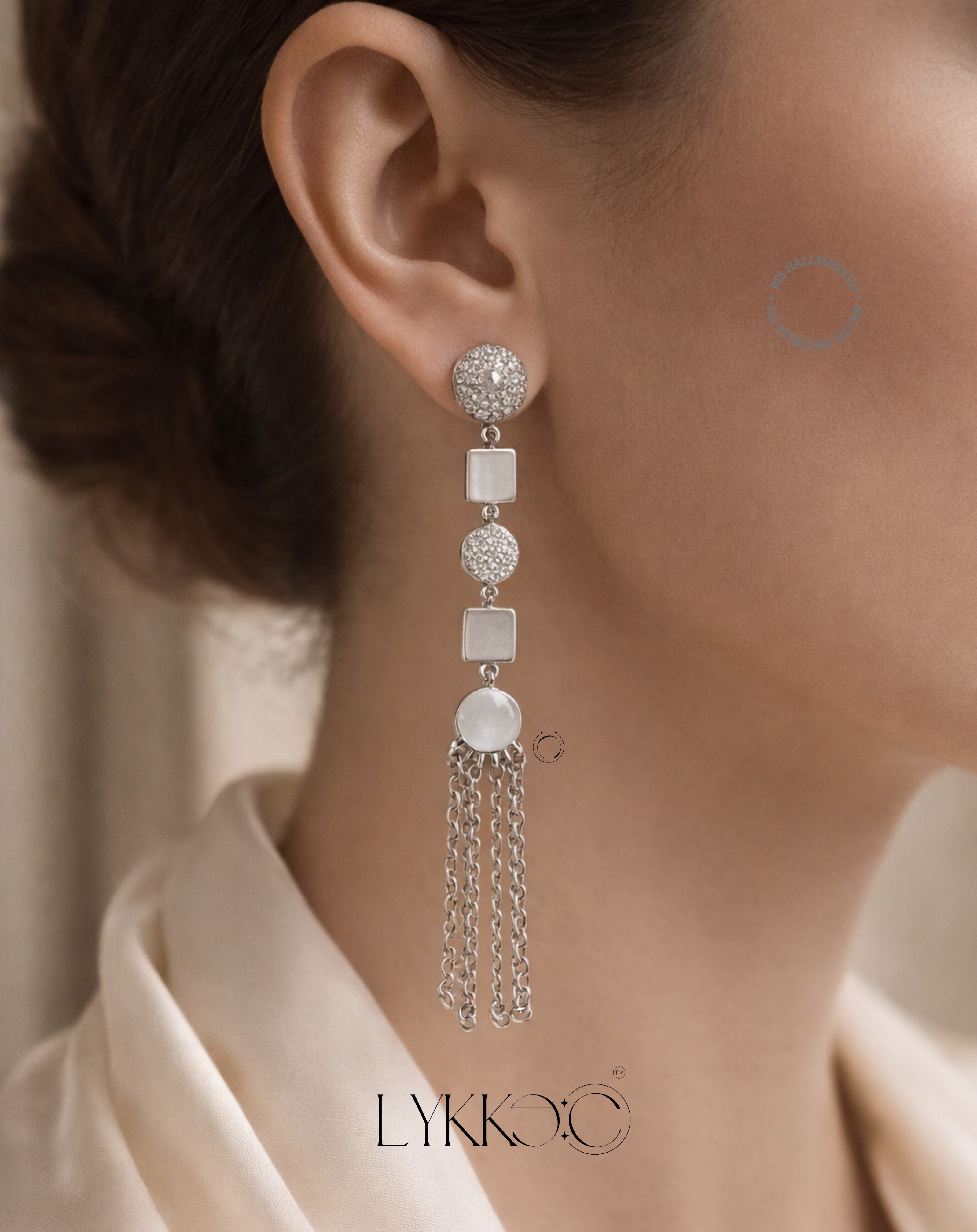 Silver Flow Drop Earrings