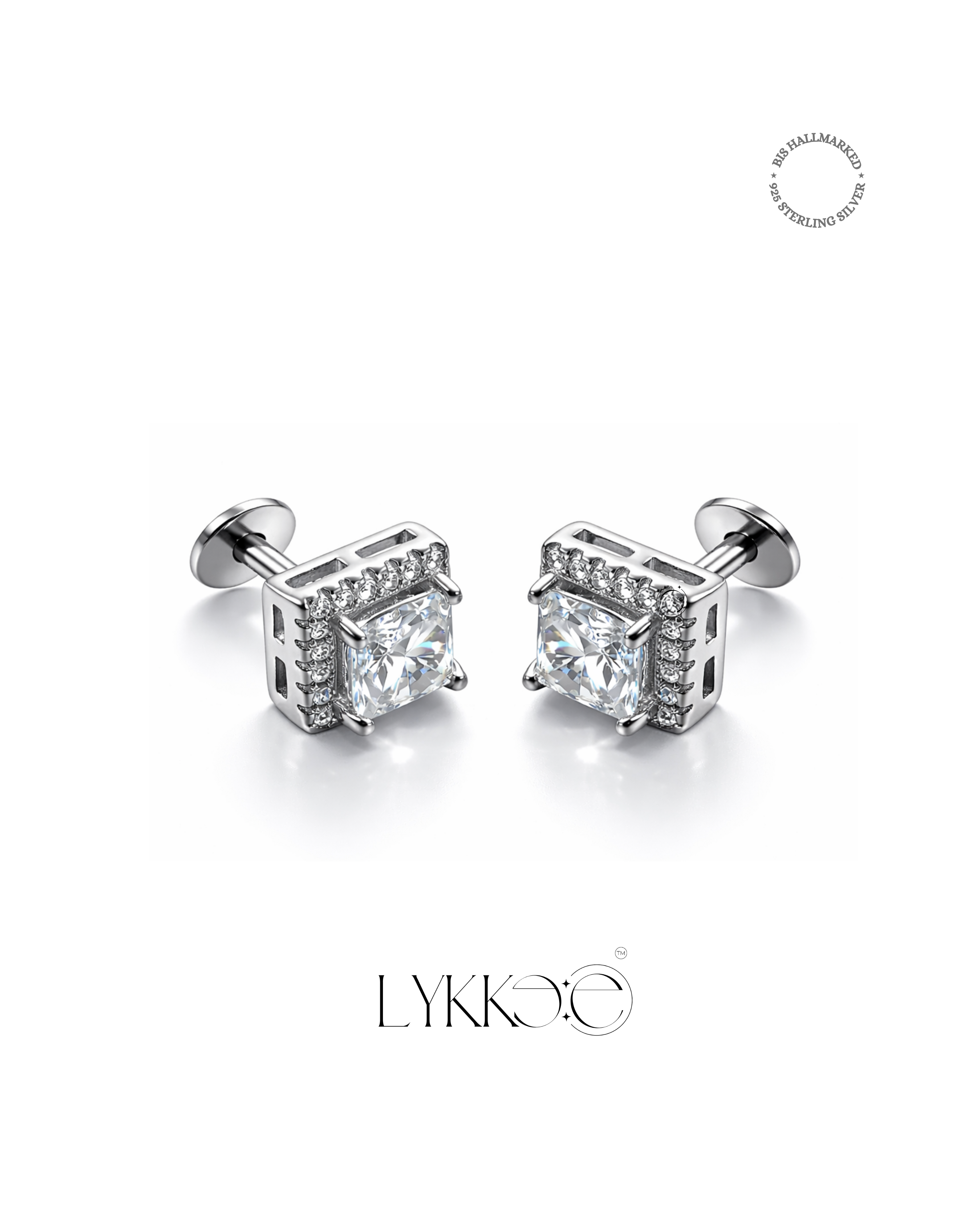 Vireluxe Square Halo Studs