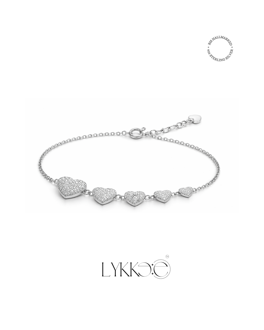 Sparkling Hearts Cascade Bracelet