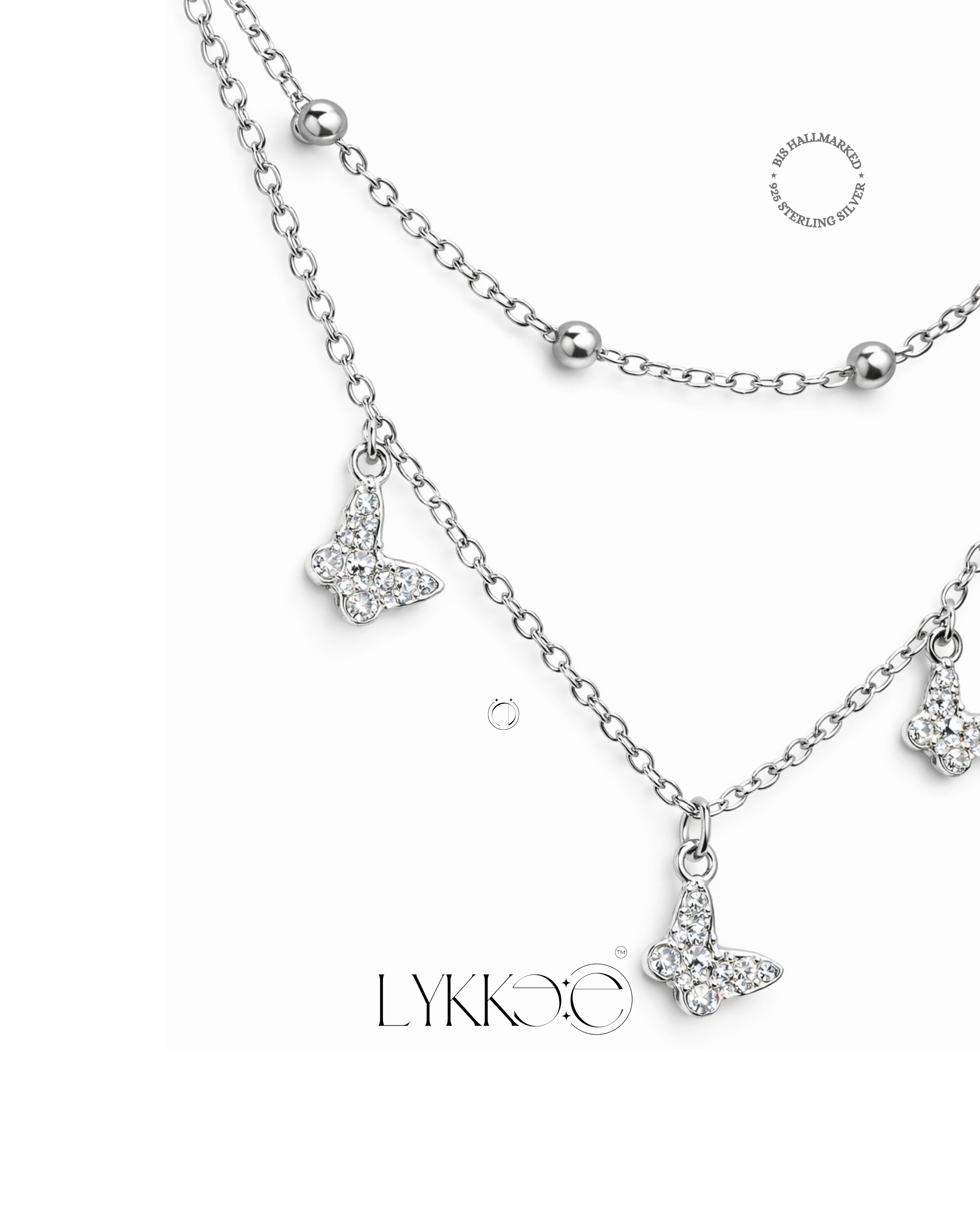 Silver Flutter Layer Necklace