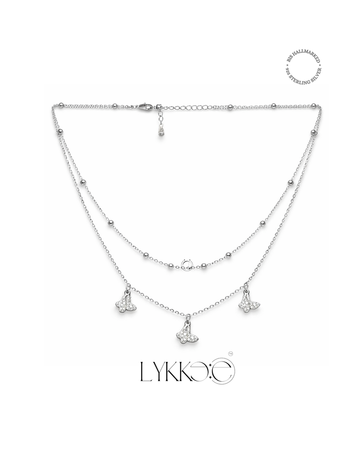 Silver Flutter Layer Necklace