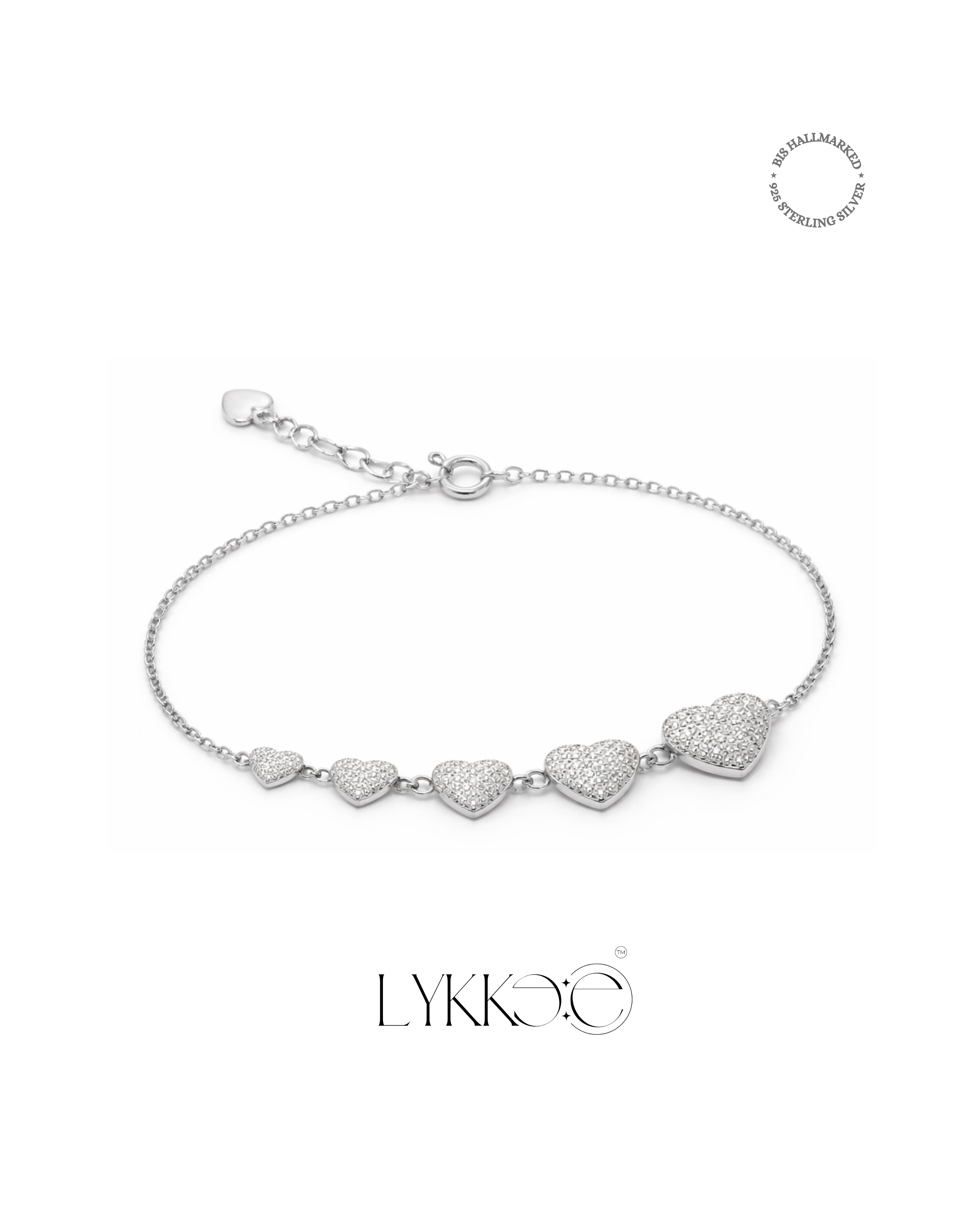 Sparkling Hearts Cascade Bracelet