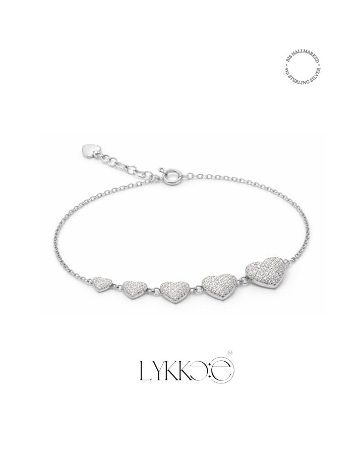 Sparkling Hearts Cascade Bracelet