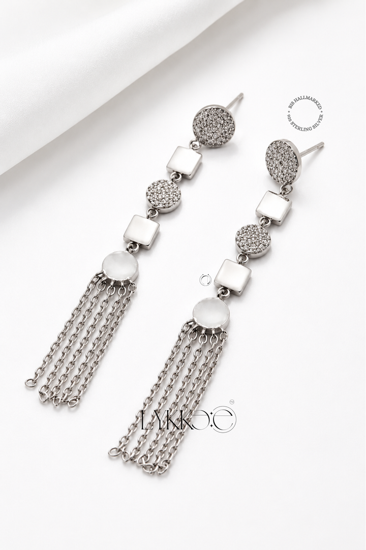 Silver Flow Drop Earrings