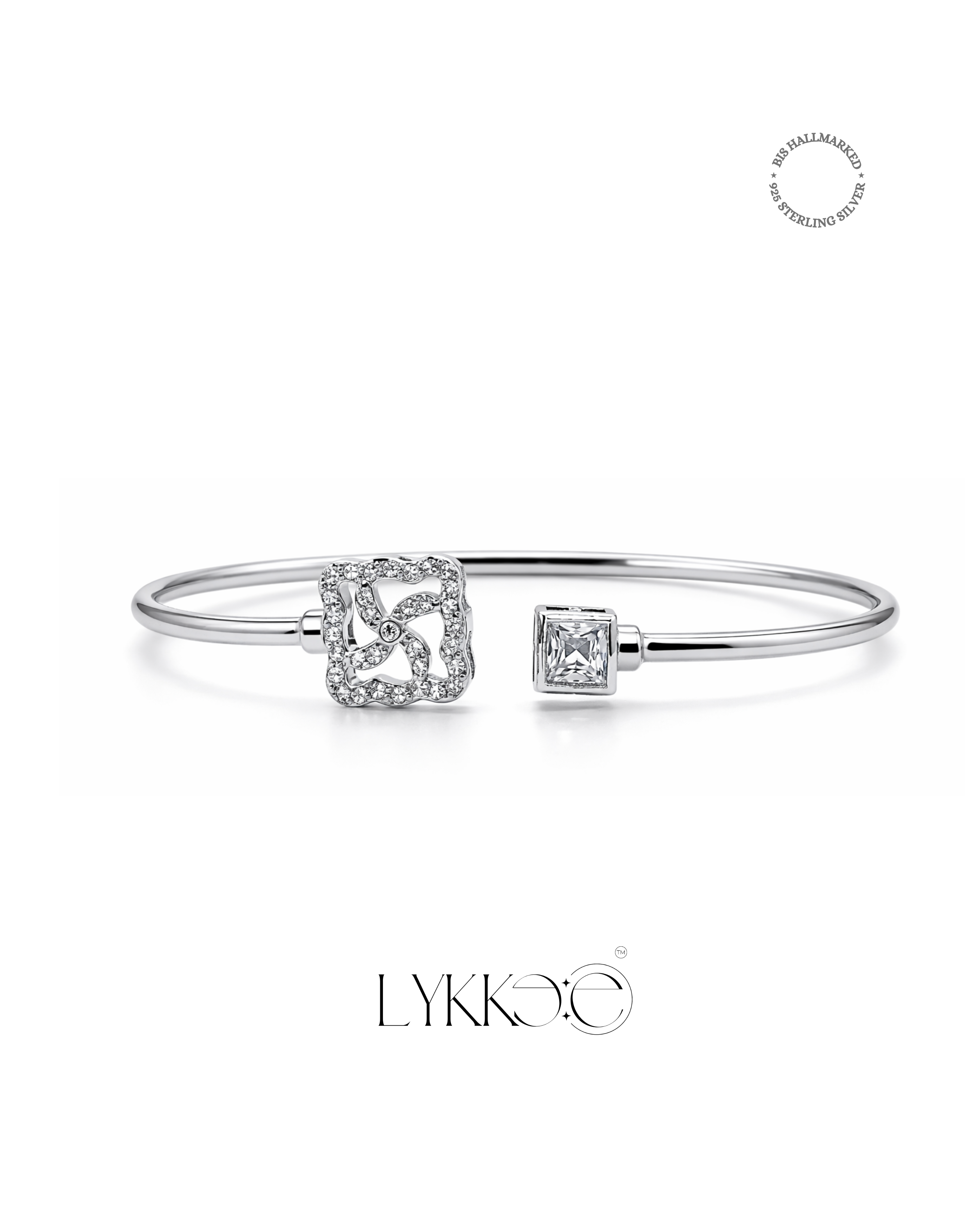 Aarya Open Charm Silver Bangle