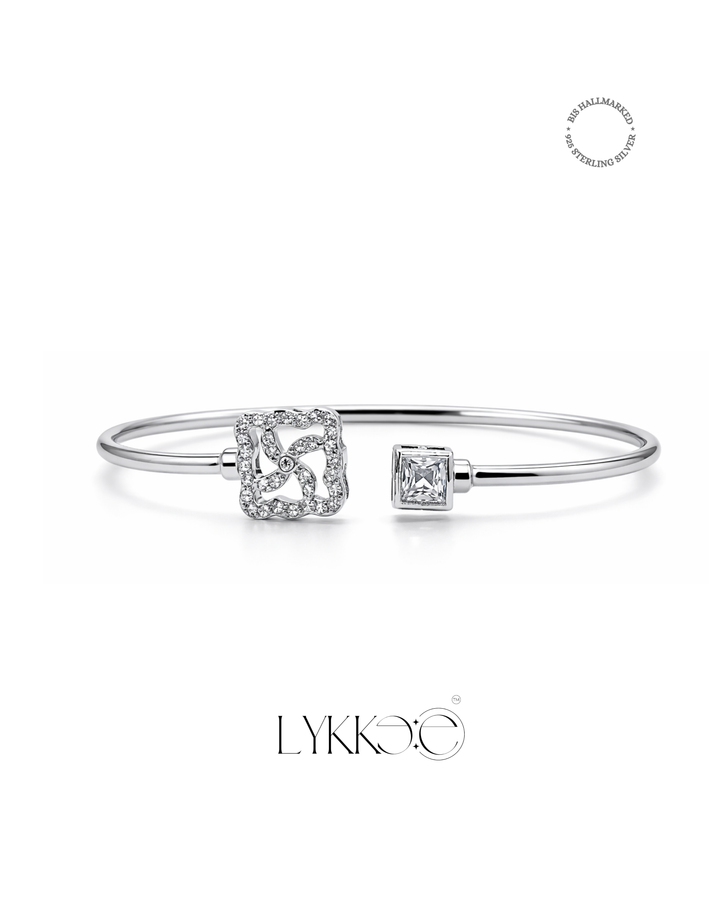 Aarya Open Charm Silver Bangle