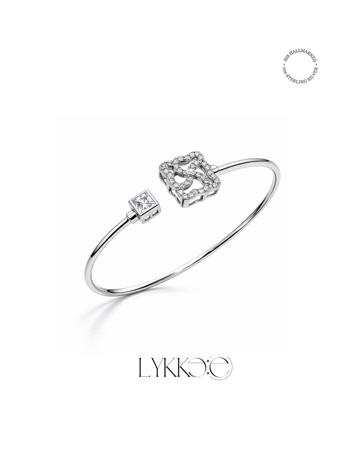 Aarya Open Charm Silver Bangle