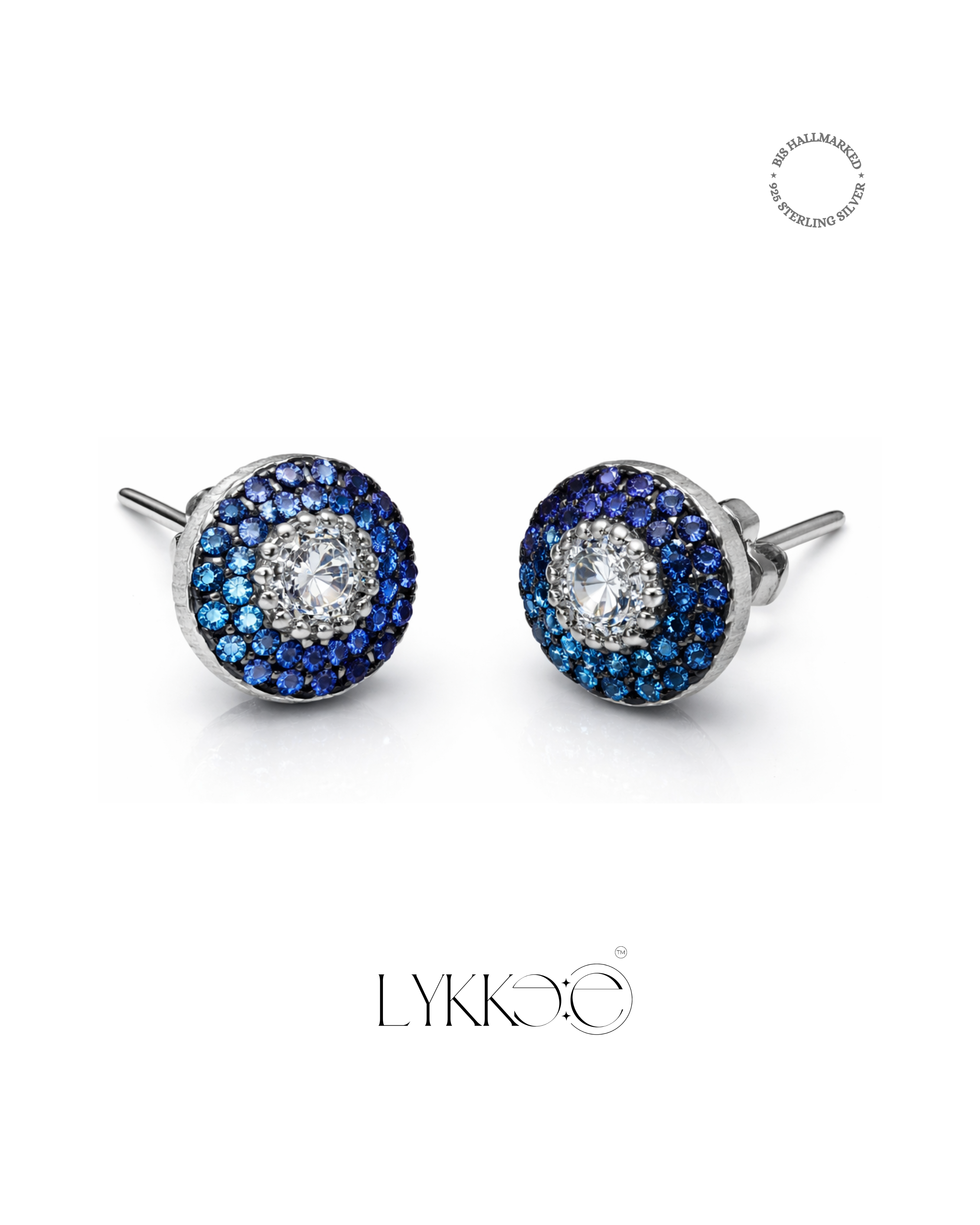 Sapphire Aura Pendant & Earrings Set (Without Chain)