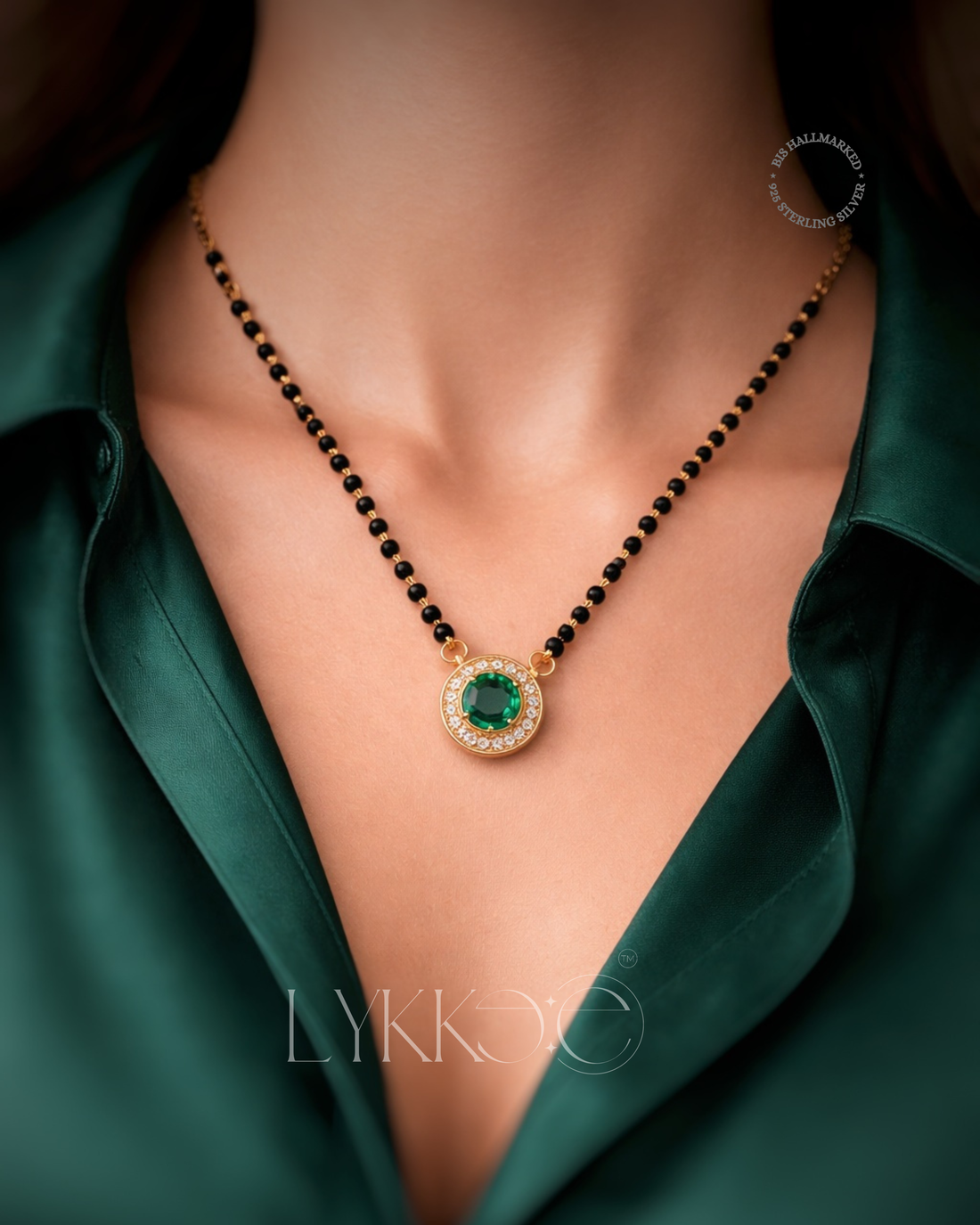 Emerald Halo Mangalsutra