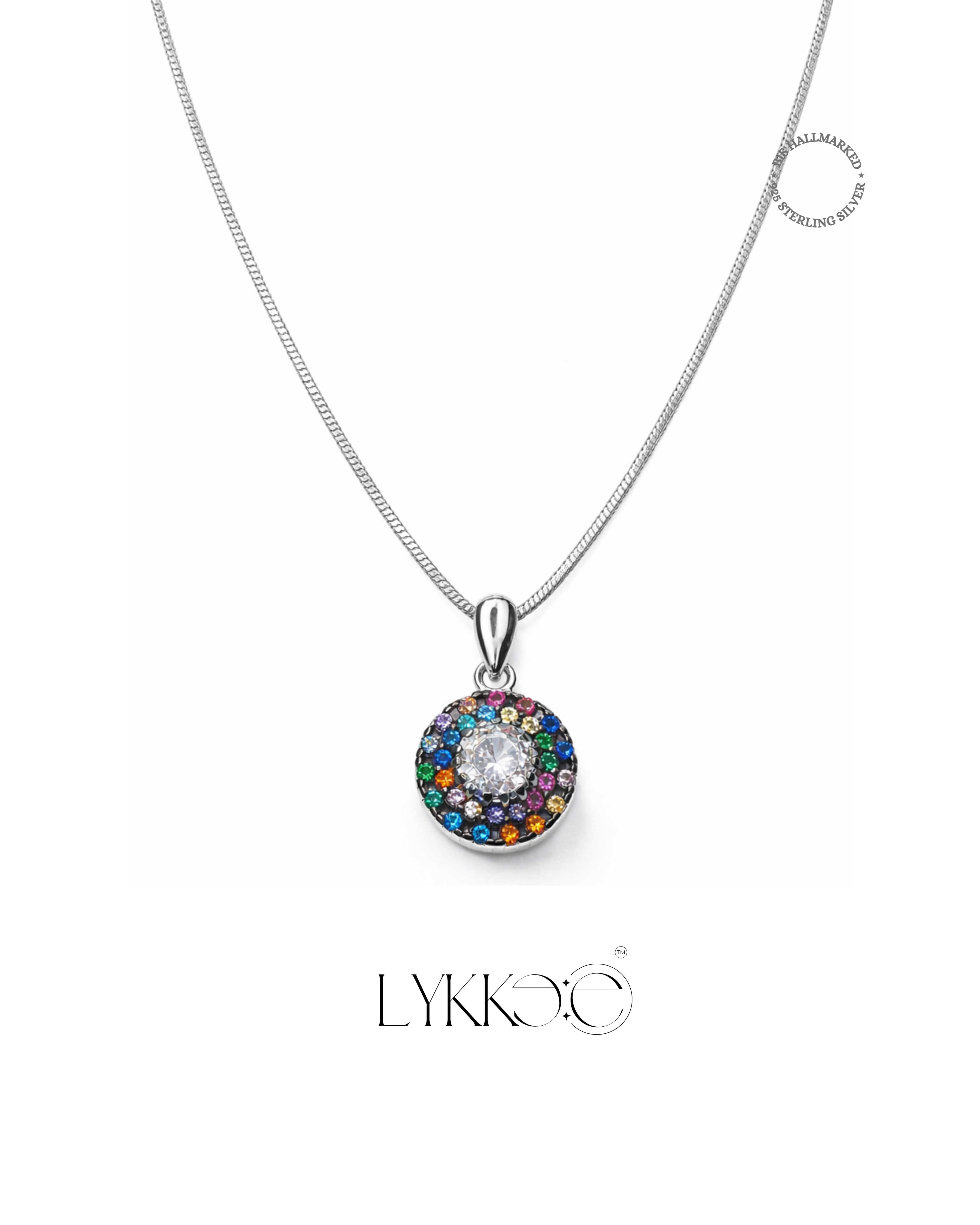 Celeste Prism Pendant & Stud Set (Without Chain)