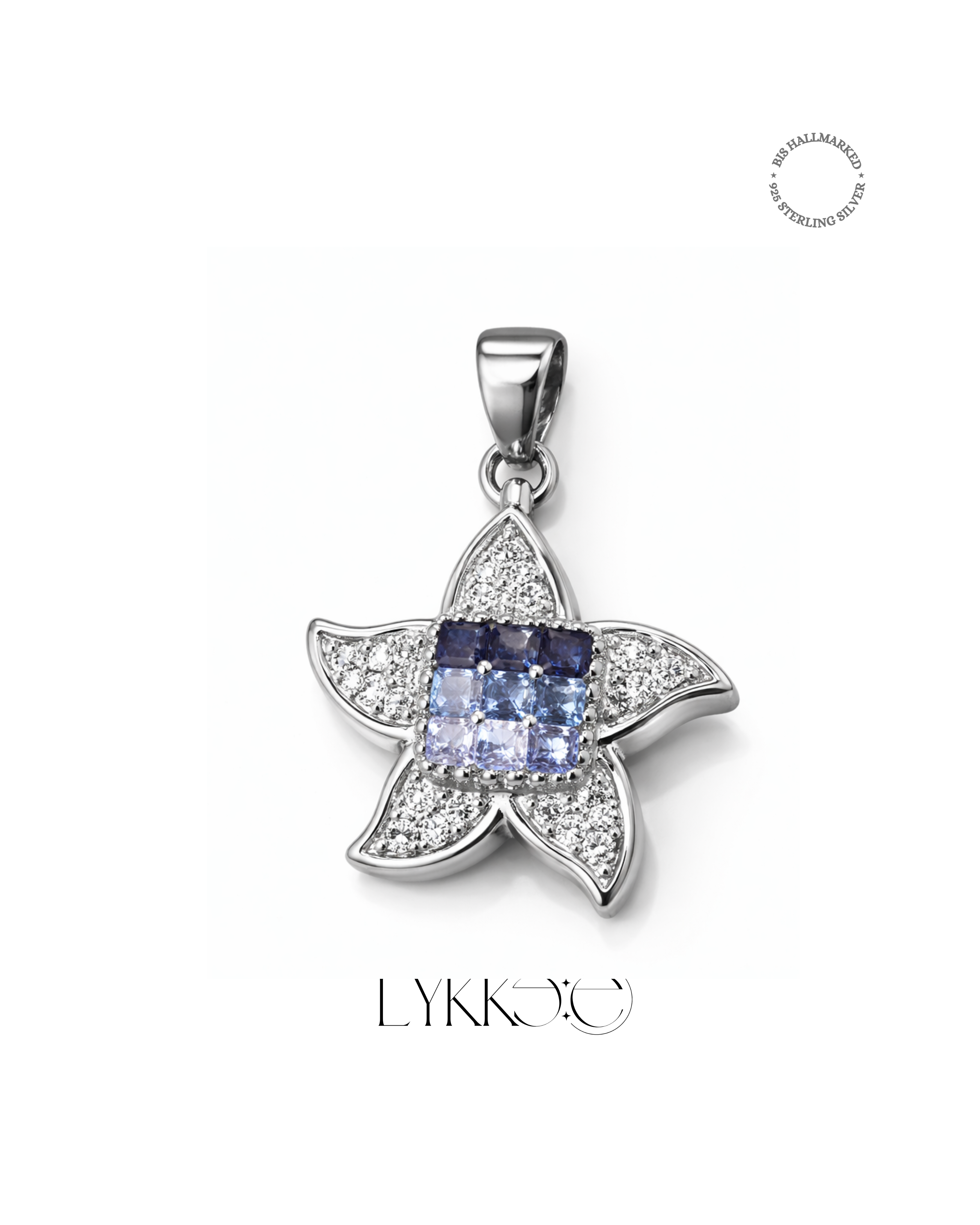 Azure Star Pendant & Earring Set (Without chain)
