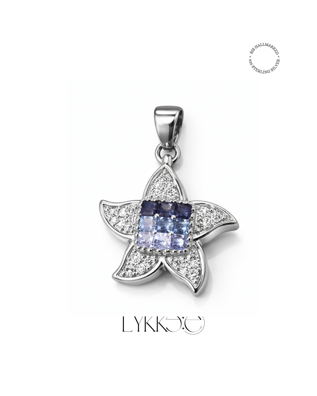 Azure Star Pendant & Earring Set (Without chain)