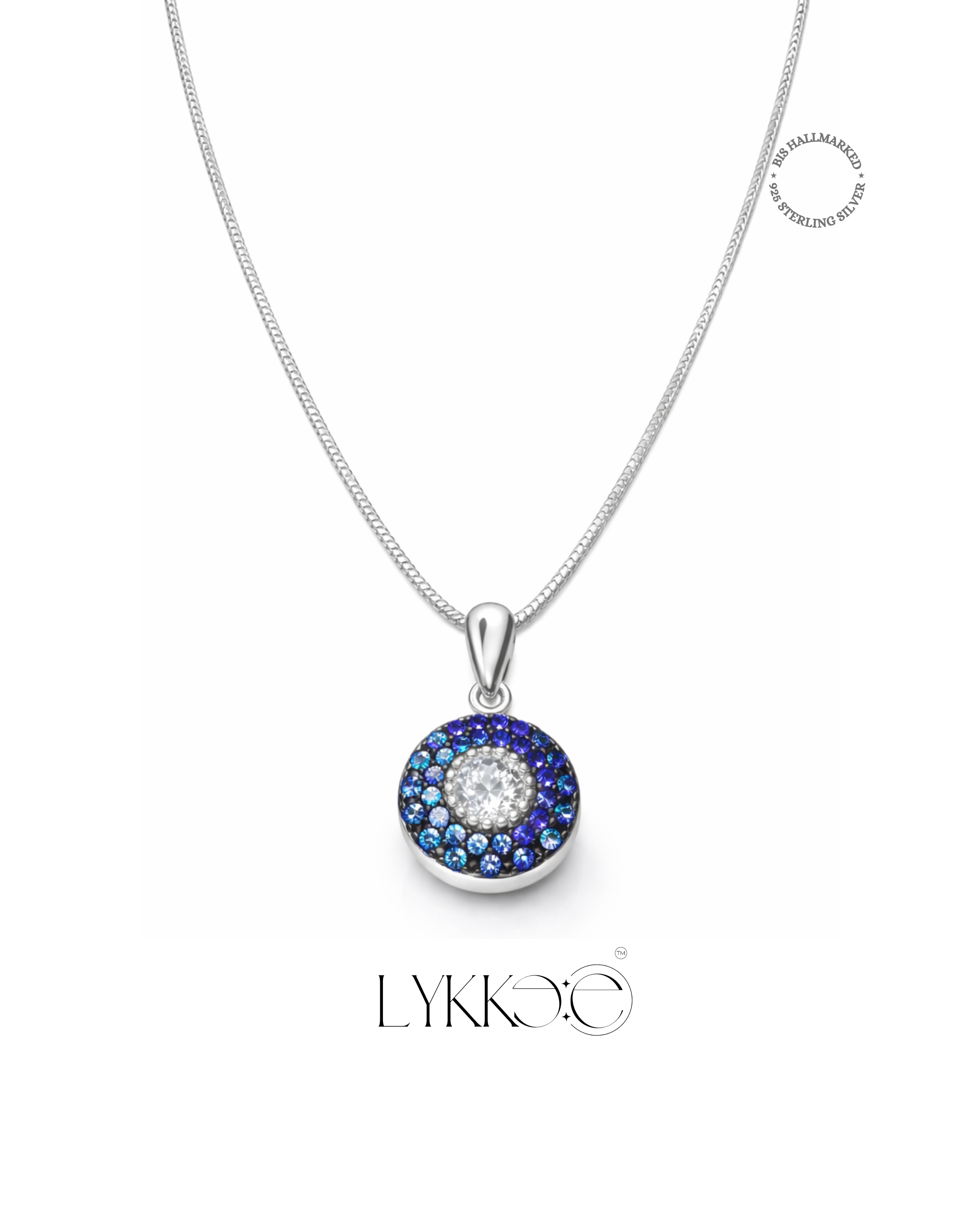 Sapphire Aura Pendant & Earrings Set (Without Chain)