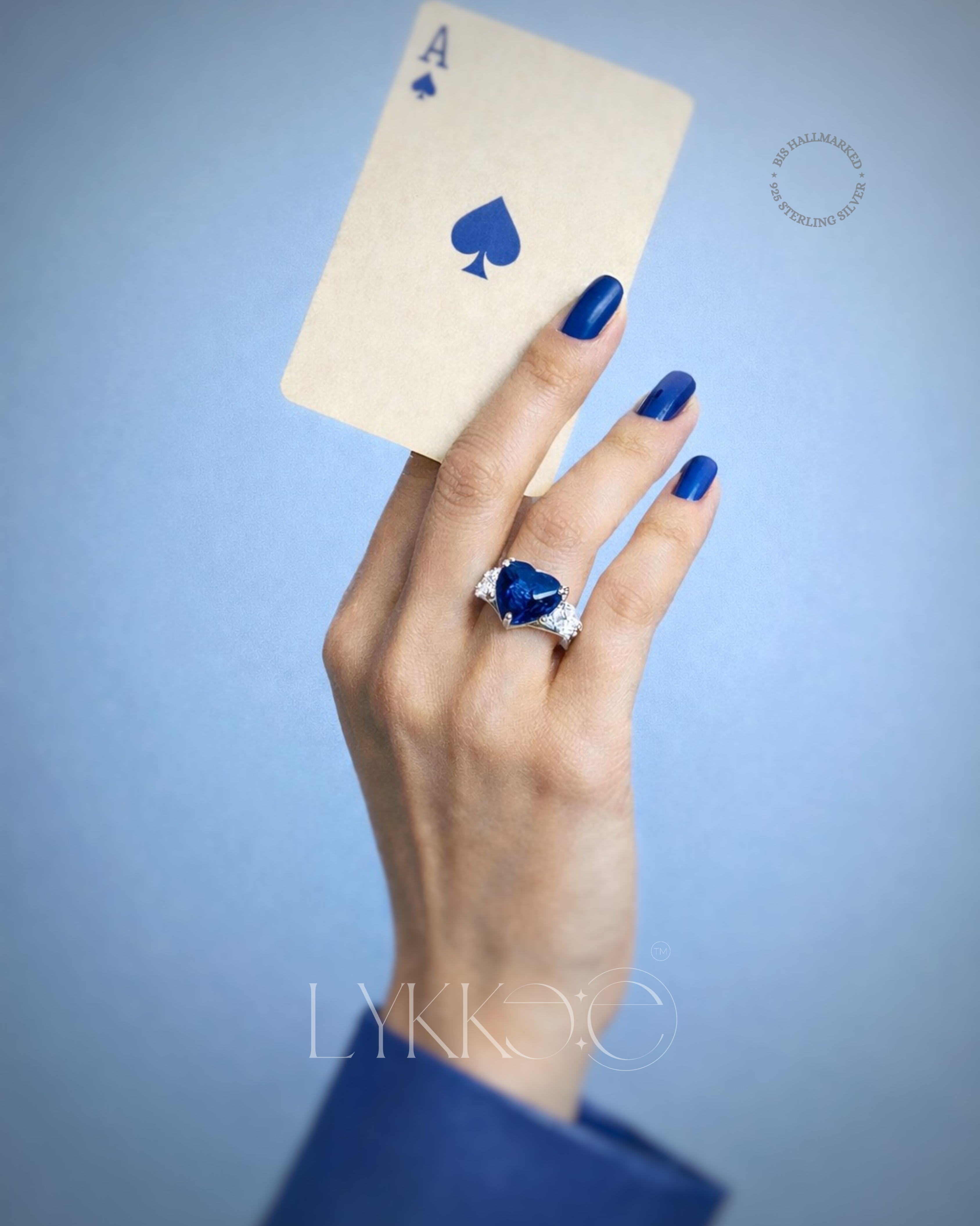 Azure Heart Trio Ring