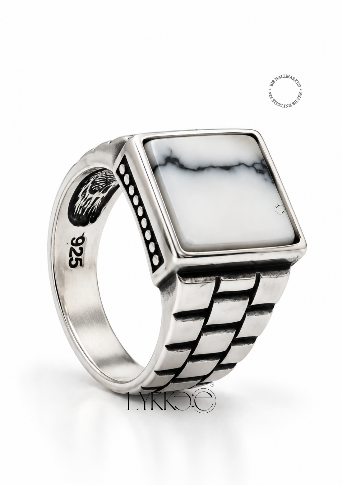 Marble Crest Signet Ring
