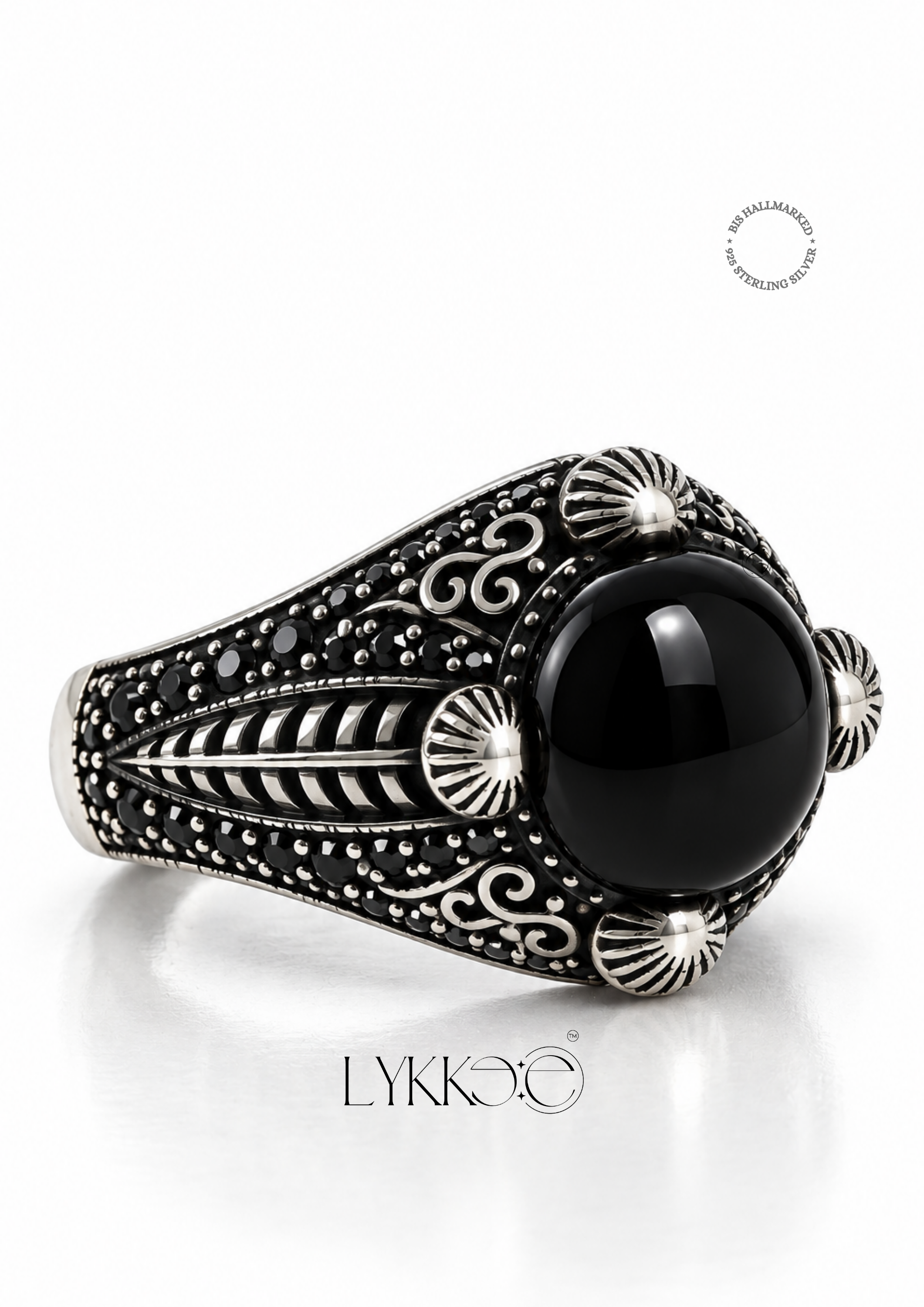 Obsidian Crown Ring