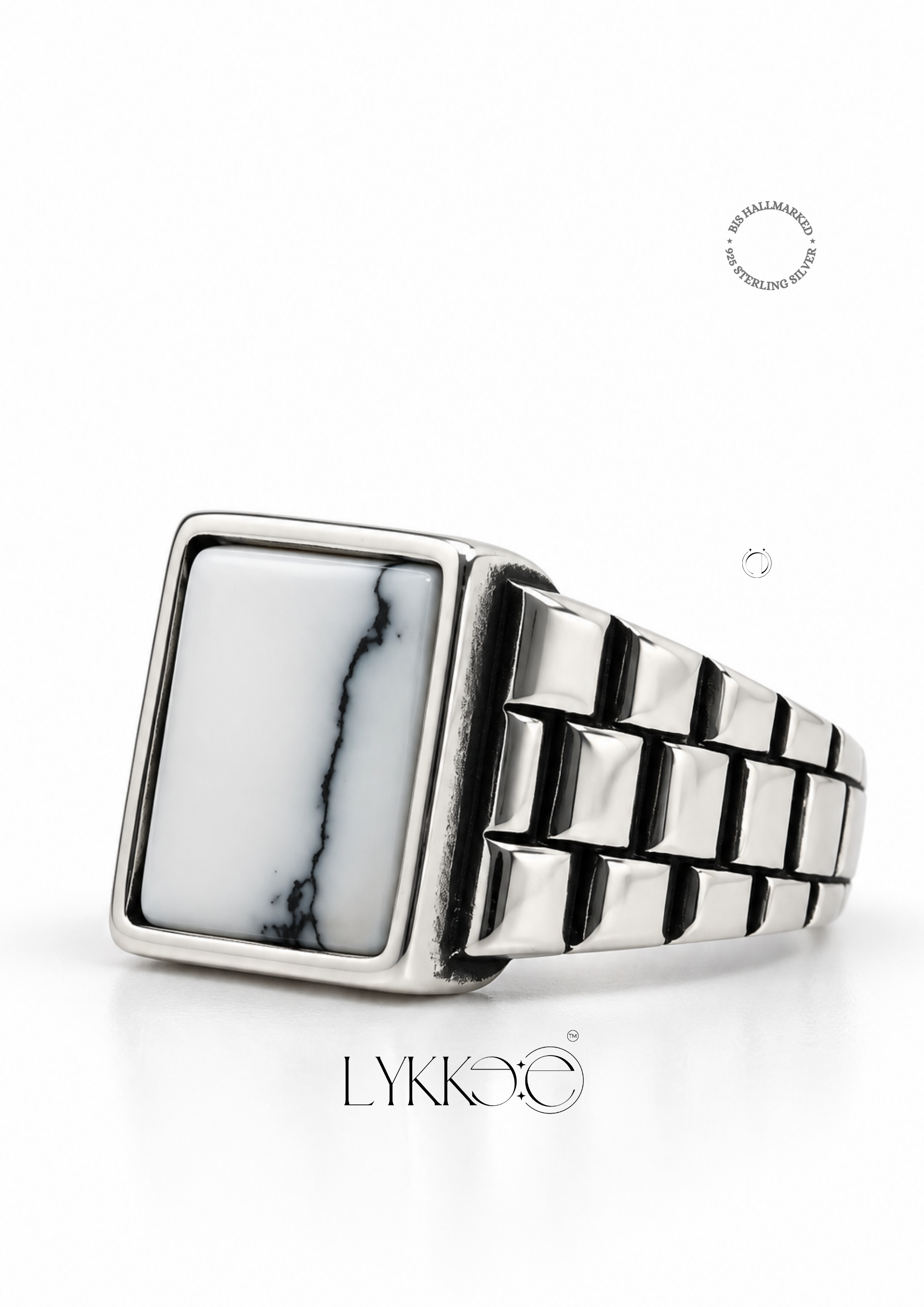 Marble Crest Signet Ring