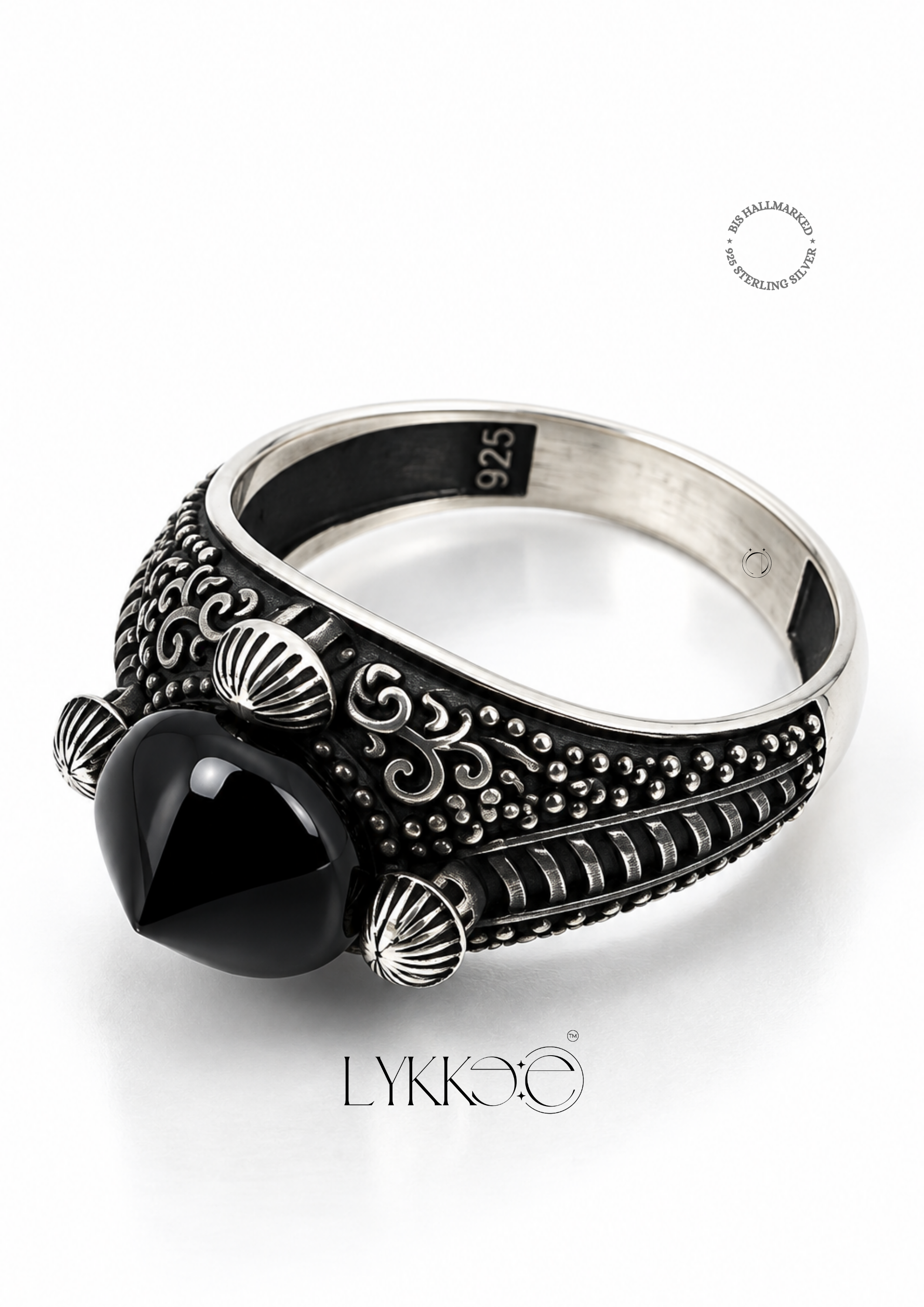 Obsidian Crown Ring