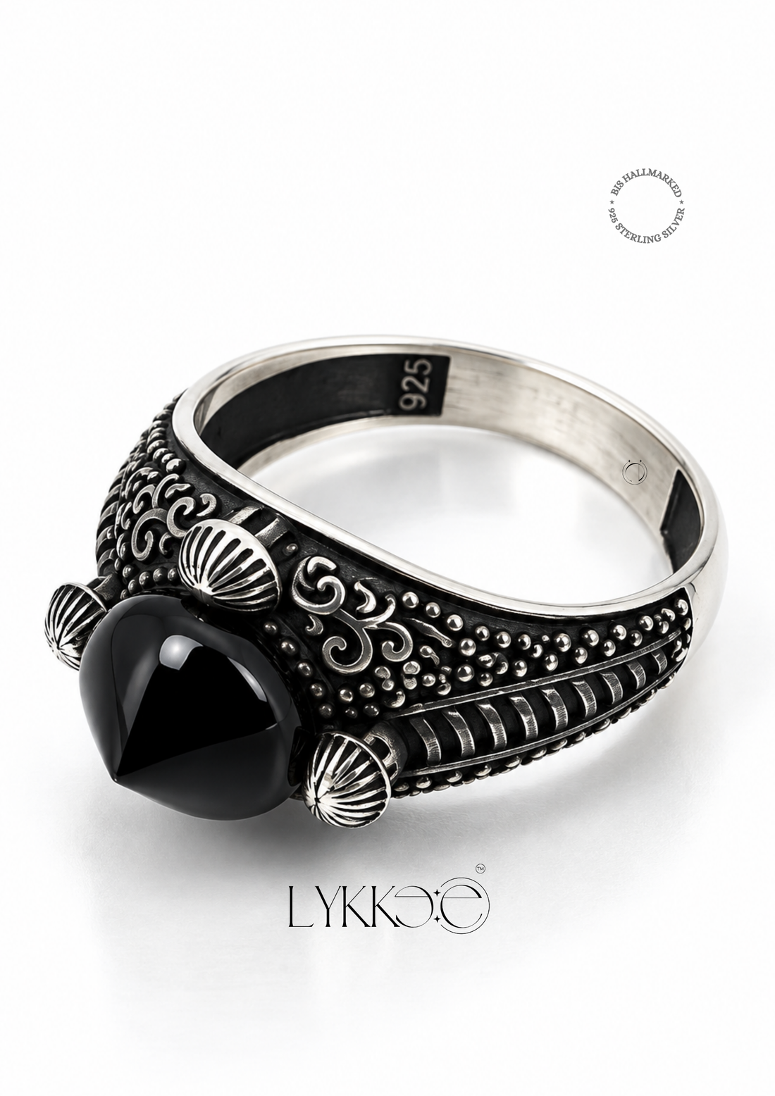 Obsidian Crown Ring