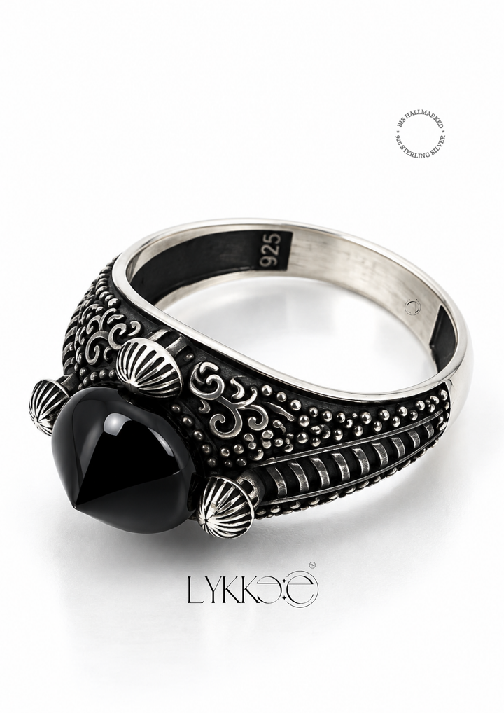 Obsidian Crown Ring