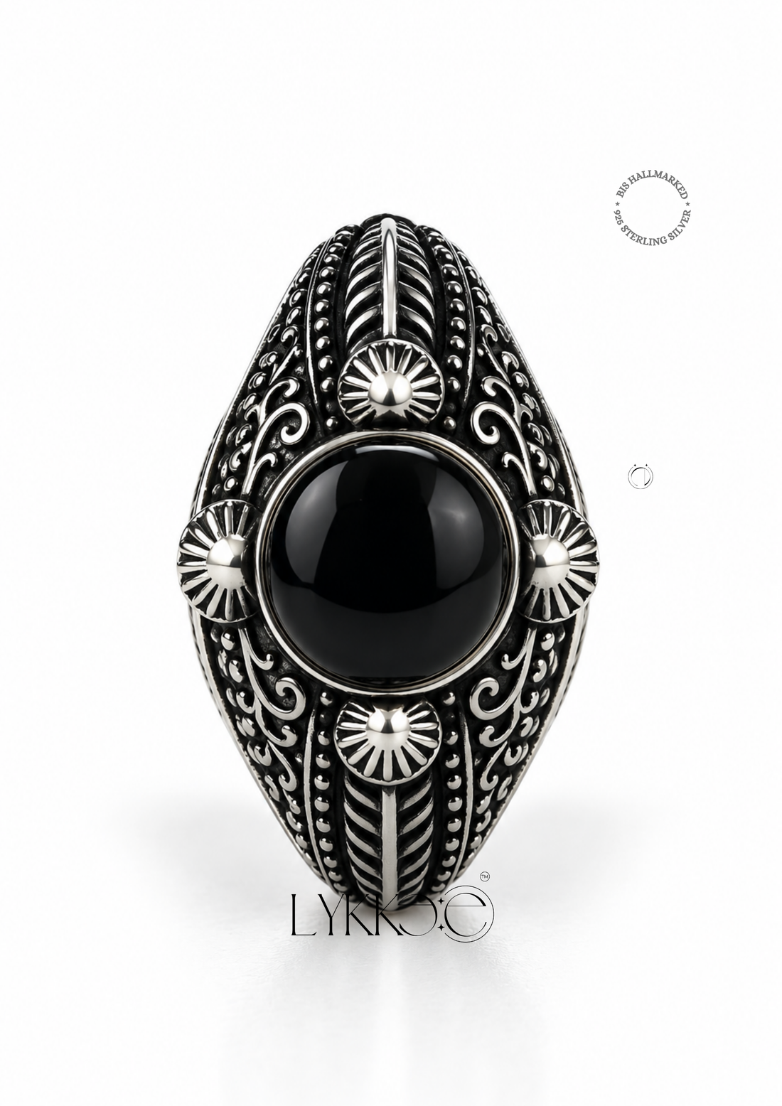 Obsidian Crown Ring