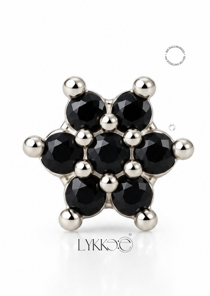 Night Flower Black Stone Nose Pin