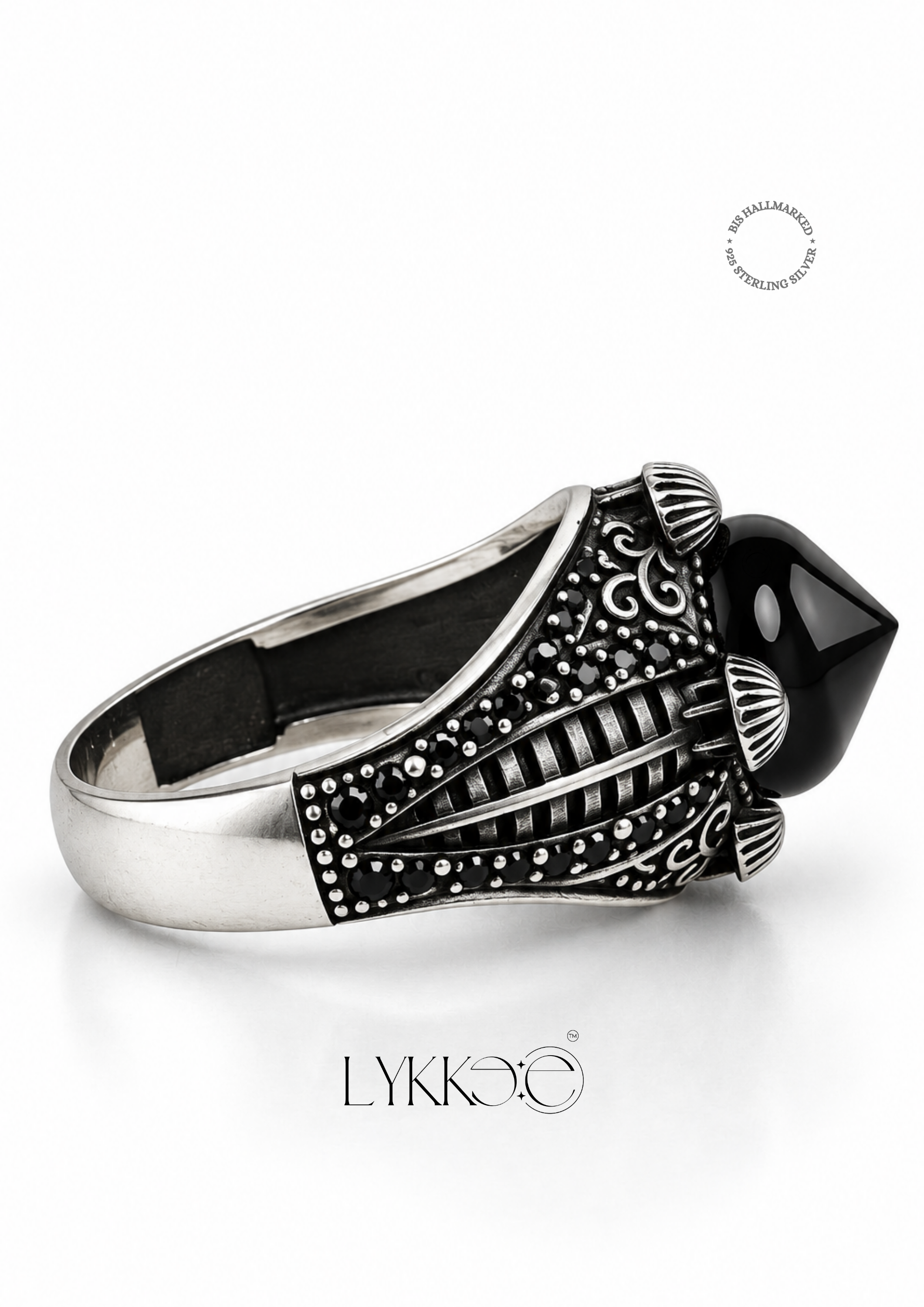 Obsidian Crown Ring
