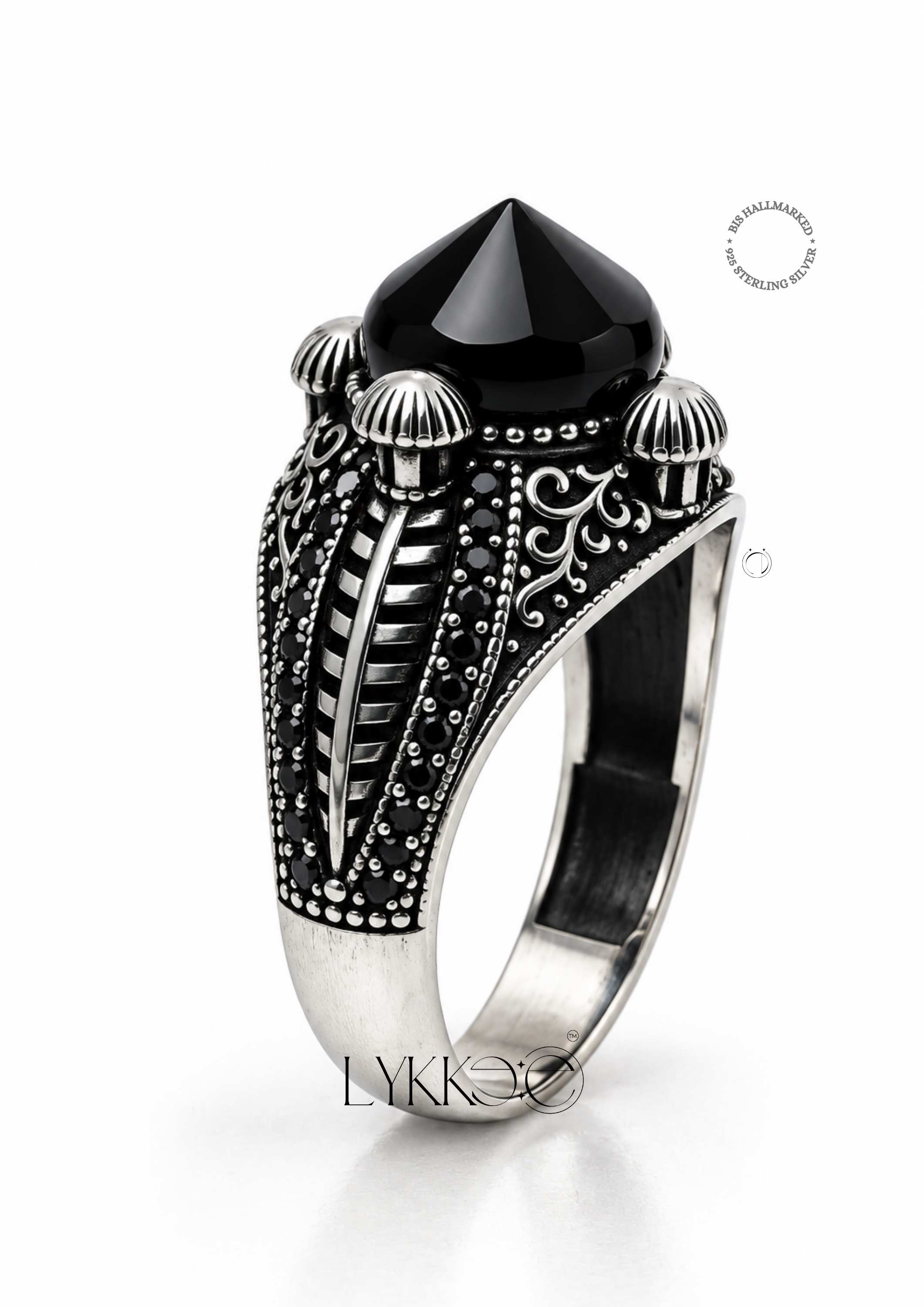 Obsidian Crown Ring