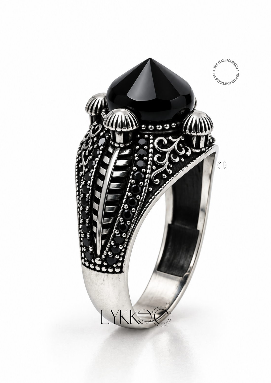 Obsidian Crown Ring