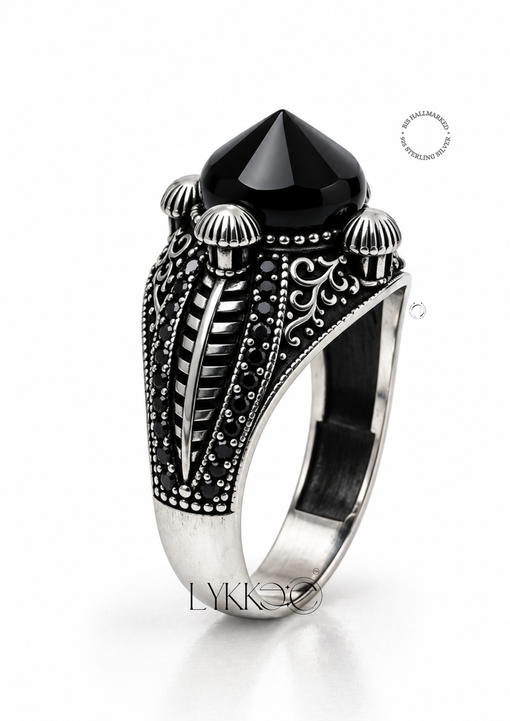 Obsidian Crown Ring